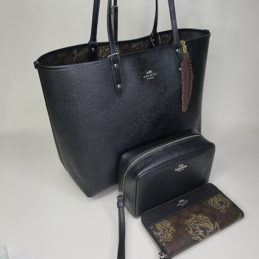 COACH 4 SET DESIGNER BAG MAKEUP CASE WALLET CHARM - Picture 3 of 12